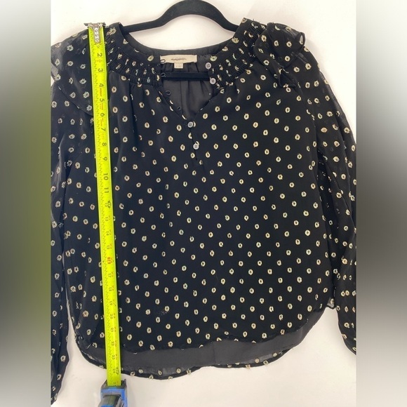 Loft sheer long sleeve ruffle chiffon sparkle shirt - Picture 9 of 9